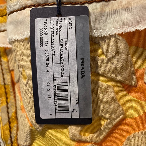 Prada Runway SS2009 Cloqué Astratto Dress Sabbia Arancio IT42 (US6) NWT - Picture 4 of 10